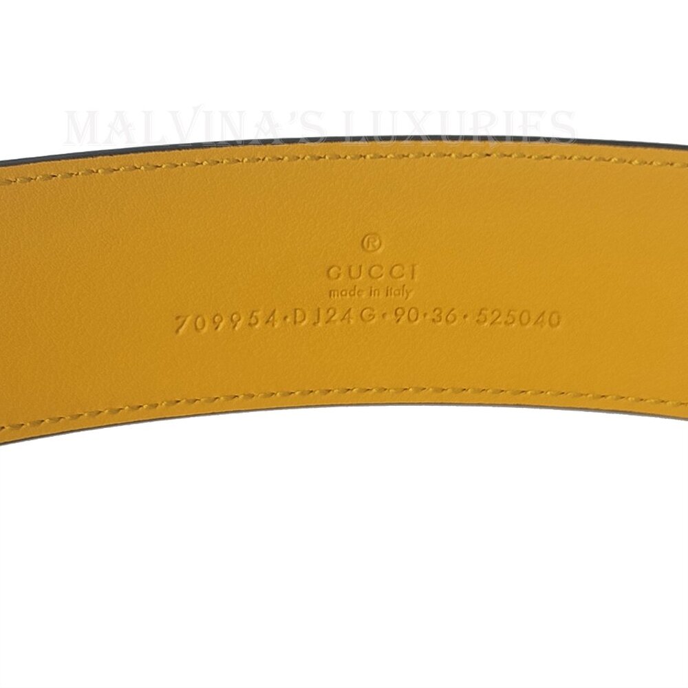 GUCCI BELT 709954 G LOGO BUCKLE TWO TONE LEATHER NEW - Picture 12 of 14